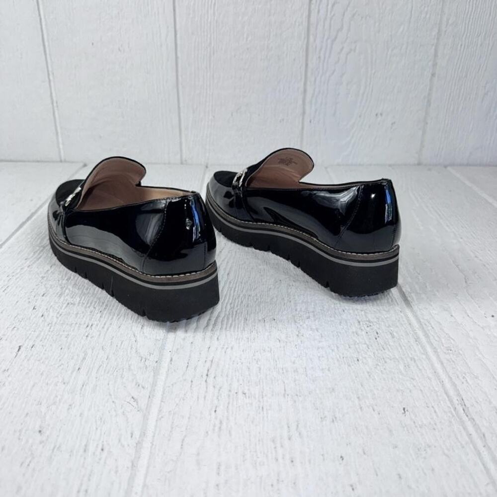 Alex Marie Loafers Womens 9.5 Black Patent Suede Horsebit Lug Platform‎ Flaw - Picture 6 of 16